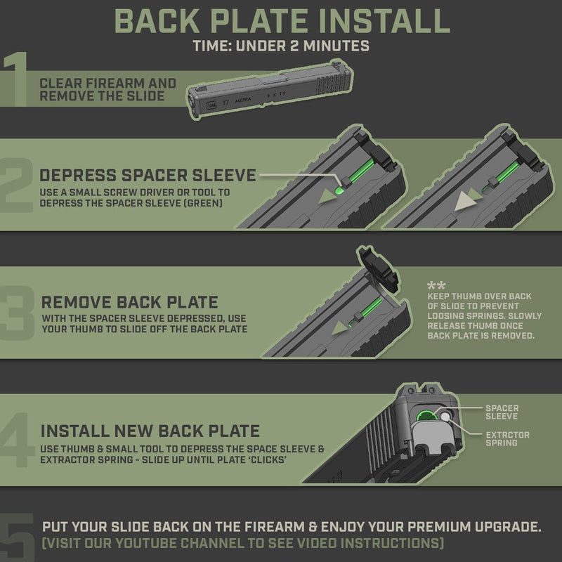 Load image into Gallery viewer, Milspin Custom Engraved NAVY Glock Slide Back Plates (Most Popular)