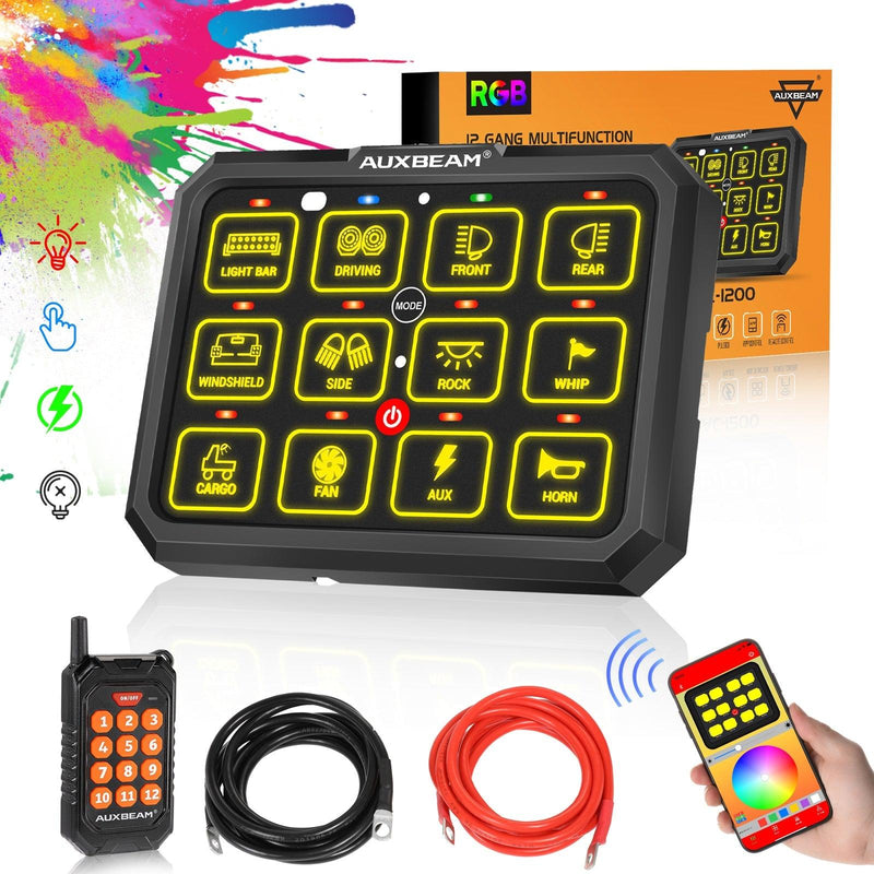 Load image into Gallery viewer, AC Series 8/12 Gang RGB Switch Panel with APP&Remote Control, Toggle/ Momentary/ Pulsed Mode Supported