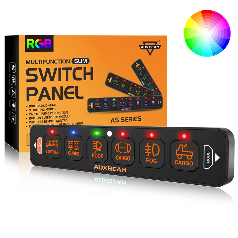 Load image into Gallery viewer, AS-R60 RGB Slim Switch Panel, Toggle/ Momentary/ Pulsed Mode Supported(One-Sided Outlet)