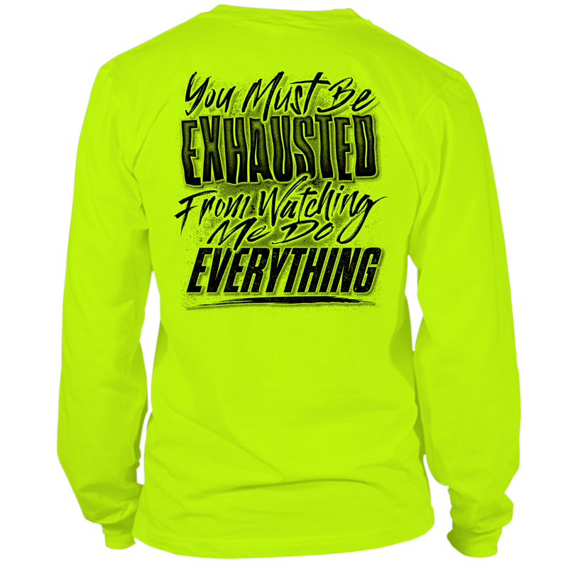 Load image into Gallery viewer, Exhausted - Long Sleeve Hi-Vis T-Shirt