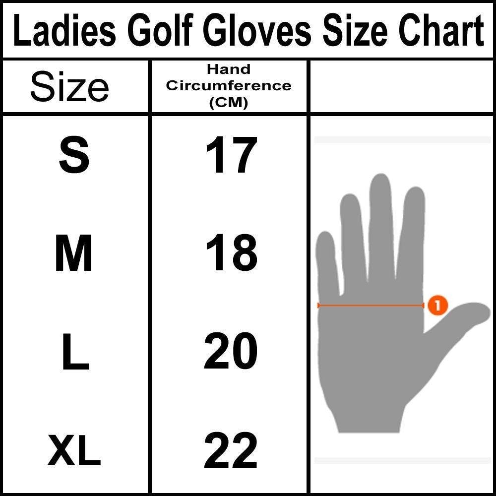 New Women Golf Gloves Cabretta Leather White Black