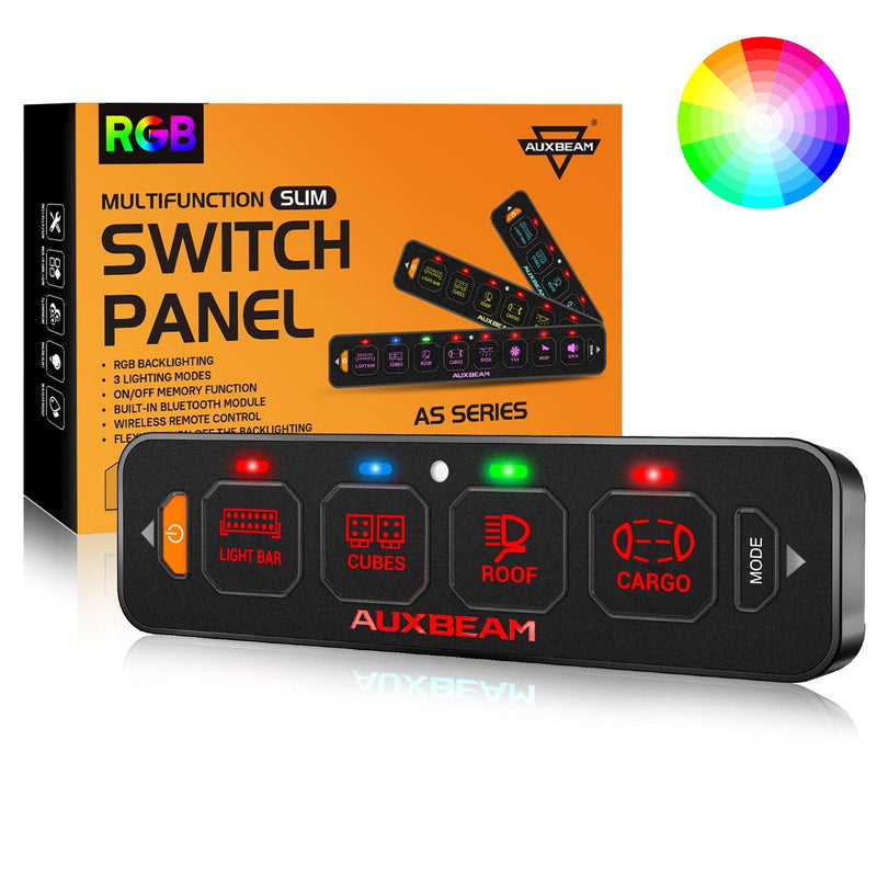 Load image into Gallery viewer, AS-R40 RGB Slim Switch Panel, Toggle/ Momentary/ Pulsed Mode Supported(One-Sided Outlet)