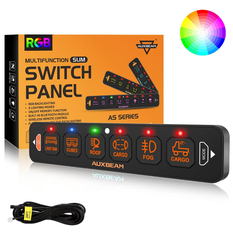 Load image into Gallery viewer, AS-R60 RGB Slim Switch Panel, Toggle/ Momentary/ Pulsed Mode Supported(One-Sided Outlet)