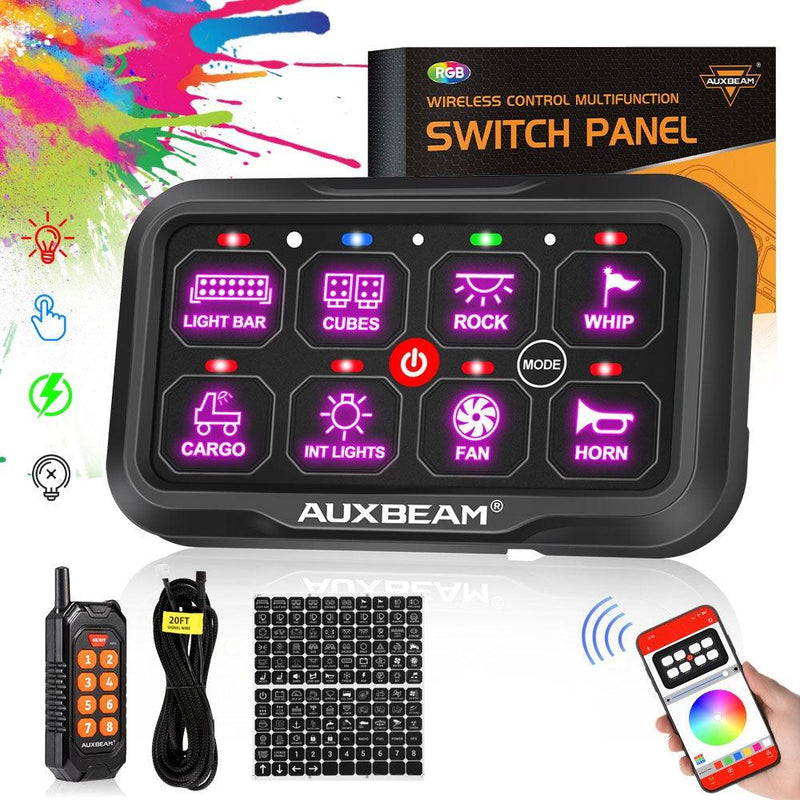 Load image into Gallery viewer, AC Series 8/12 Gang RGB Switch Panel with APP&Remote Control, Toggle/ Momentary/ Pulsed Mode Supported