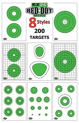 Load image into Gallery viewer, 200 EZ2C Paper Shooting Targets 8 Red Dot Optics Styles 11”x17” USA MADE