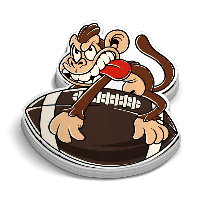 Load image into Gallery viewer, Monkey Football Hard Hat Decal