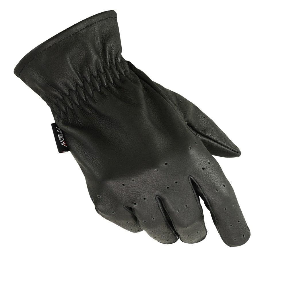 MRX Driving Gloves Basic Soft Outdoor Glove Goat Leather Full Finger, Black