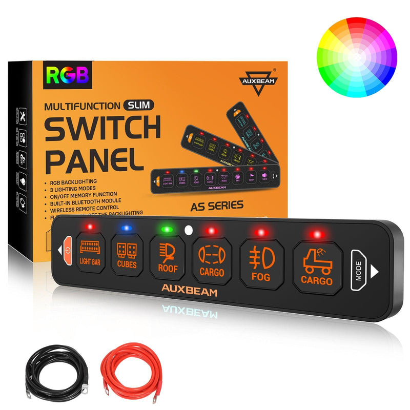 Load image into Gallery viewer, AS-R60 RGB Slim Switch Panel, Toggle/ Momentary/ Pulsed Mode Supported(One-Sided Outlet)