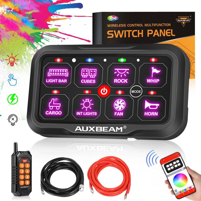 Load image into Gallery viewer, AC Series 8/12 Gang RGB Switch Panel with APP&Remote Control, Toggle/ Momentary/ Pulsed Mode Supported