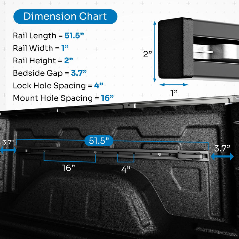 Load image into Gallery viewer, Integral Rails - Bedside Rail System - Chevrolet Silverado & GMC Sierra 2500/3500 (2020+ 6'9" Bed Only)