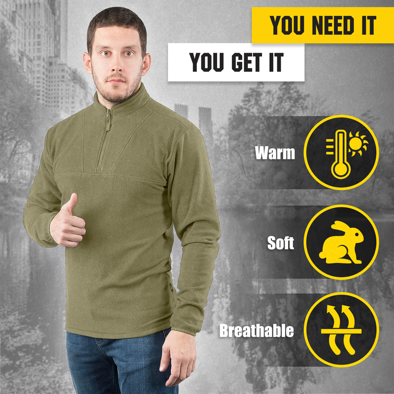 Load image into Gallery viewer, M-Tac Delta Fleece Jacket - Tactical Underwear Top Sweater 1/4 Zip