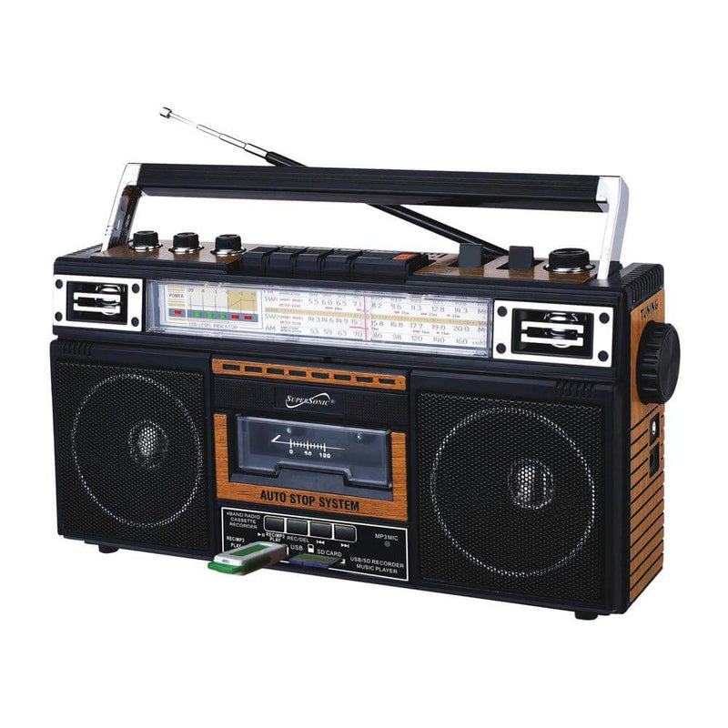 Load image into Gallery viewer, Supersonic 4 Band Bluetooth Radio & Cassette Player + Cassette To Mp3 Converter