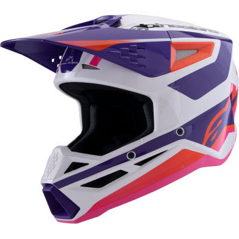 ALPINESTARS SM3 Helmet - Heat - Gloss White/Purple/Pink - Small 8301026-2052-S