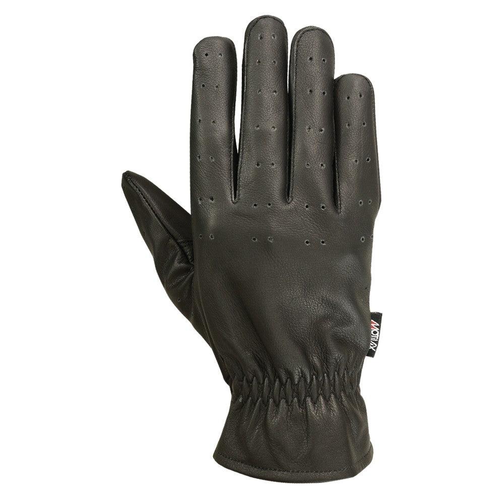 MRX Driving Gloves Basic Soft Outdoor Glove Goat Leather Full Finger, Black