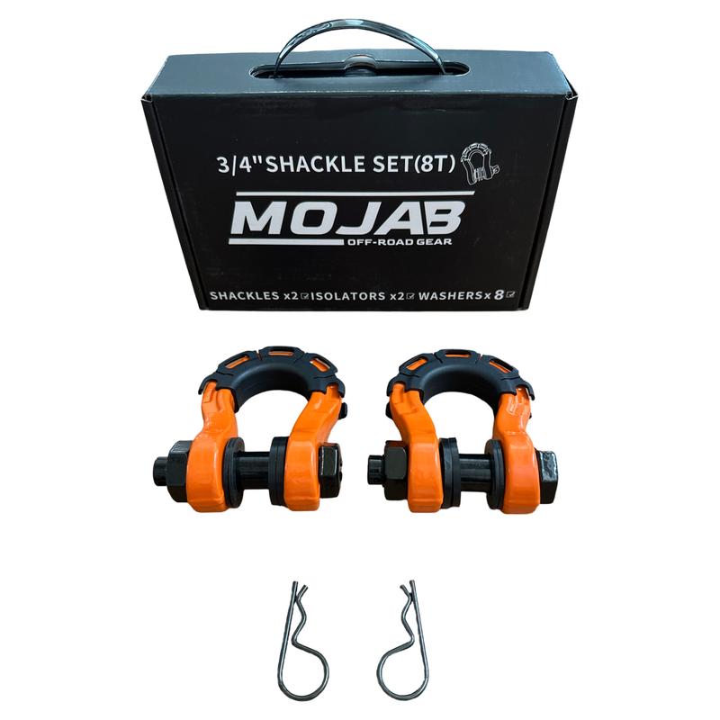 Load image into Gallery viewer, 3/4” Forged Steel D-shackle set (8T) (LIFE TIME WARRANTY*)