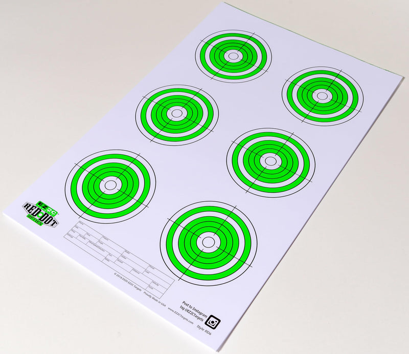 Load image into Gallery viewer, 200 EZ2C Paper Shooting Targets 8 Red Dot Optics Styles 11”x17” USA MADE