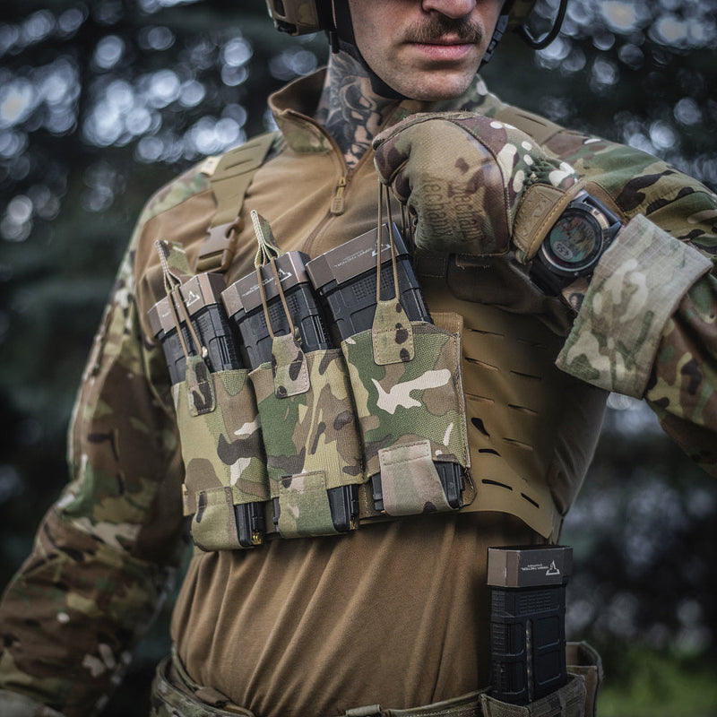 Load image into Gallery viewer, M-Tac Elastic Triple Mag Pouch Elite Laser Cut