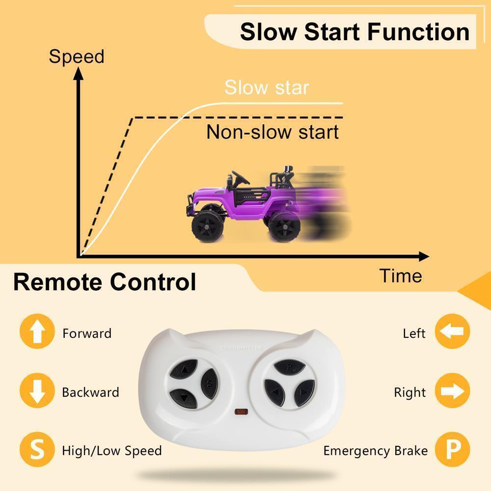 1-Seater Kids Electric Car with Remote Control and 4 Wheels - 12V Ride on Toy
