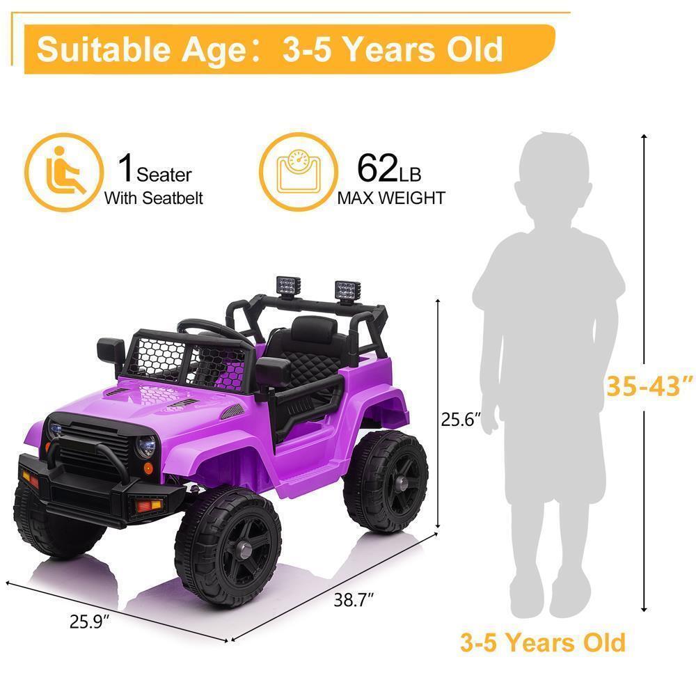 1-Seater Kids Electric Car with Remote Control and 4 Wheels - 12V Ride on Toy
