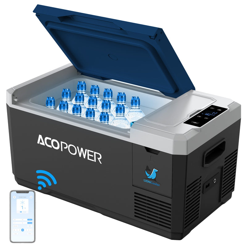 Load image into Gallery viewer, LiONCooler Mini Solar Powered Car Fridge Freezer, 19 Quarts