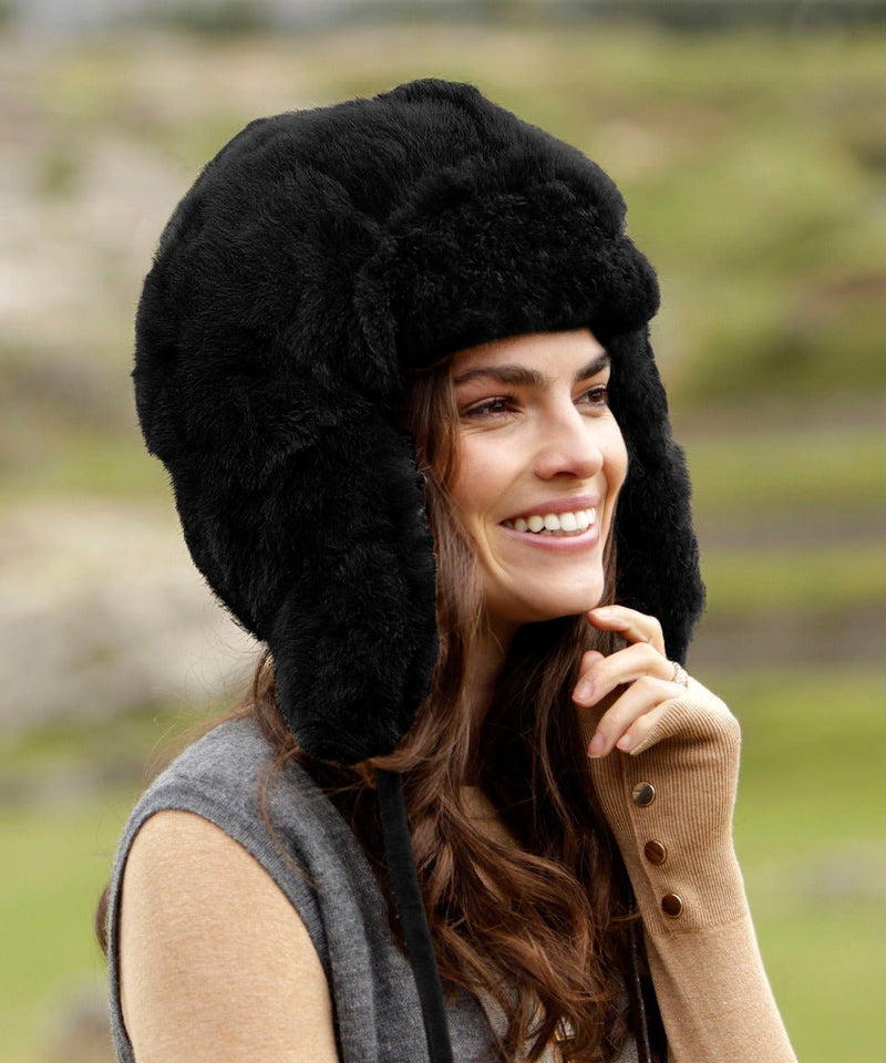 Load image into Gallery viewer, 100% Baby Alpaca RCMP Fur Hat With Earflaps Chullo