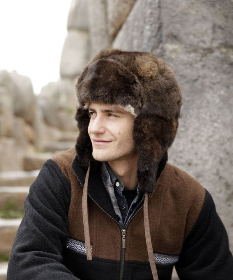 Load image into Gallery viewer, 100% Baby Alpaca RCMP Fur Hat With Earflaps Chullo