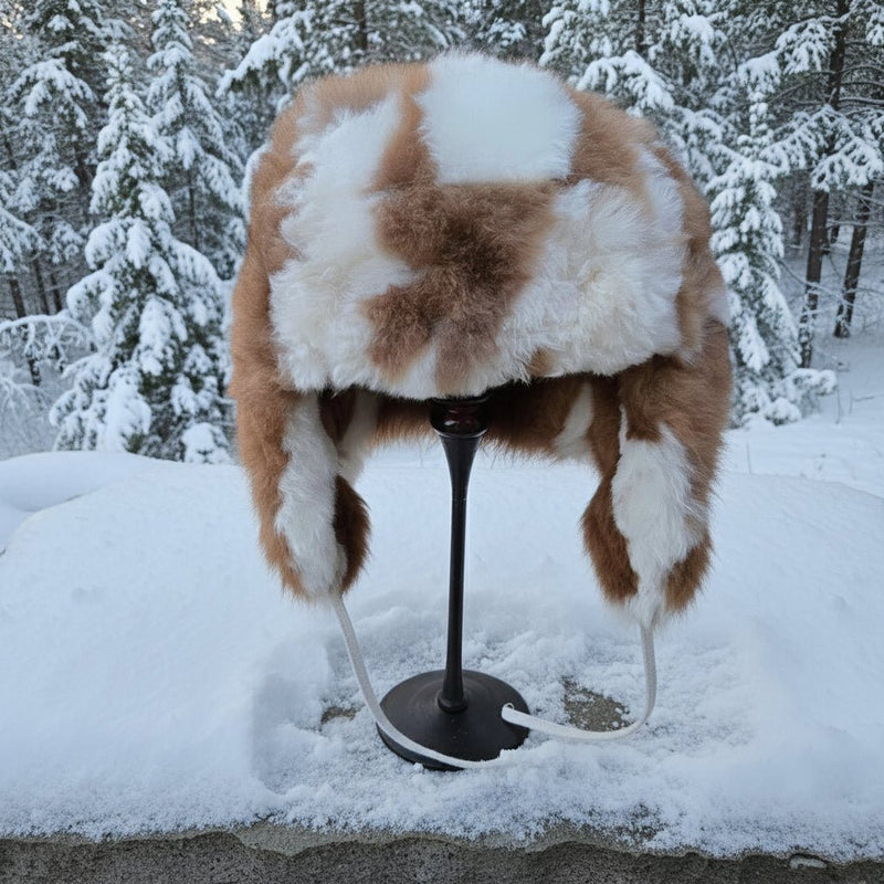 Load image into Gallery viewer, 100% Baby Alpaca RCMP Fur Hat With Earflaps Chullo