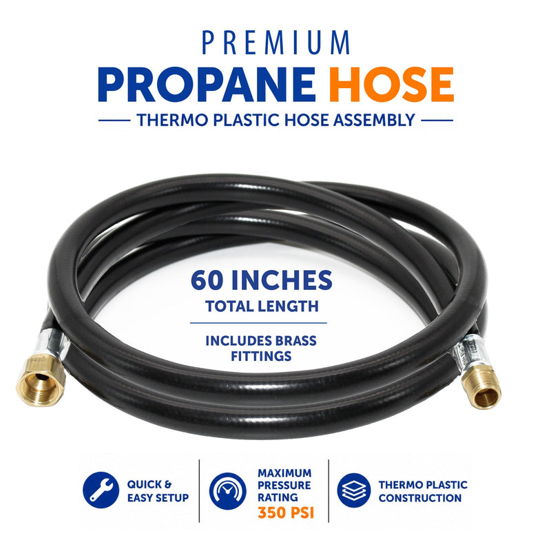 Load image into Gallery viewer, Flame King Thermo Plastic Hose Assembly for LP and Natural Gas, 60 Inch, 3/8 Inch