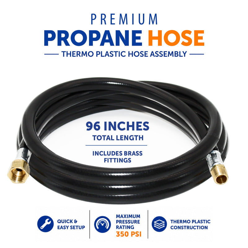 Load image into Gallery viewer, Flame King Thermo Plastic Hose Assembly for LP and Natural Gas, 96 Inch, 3/8 Inch