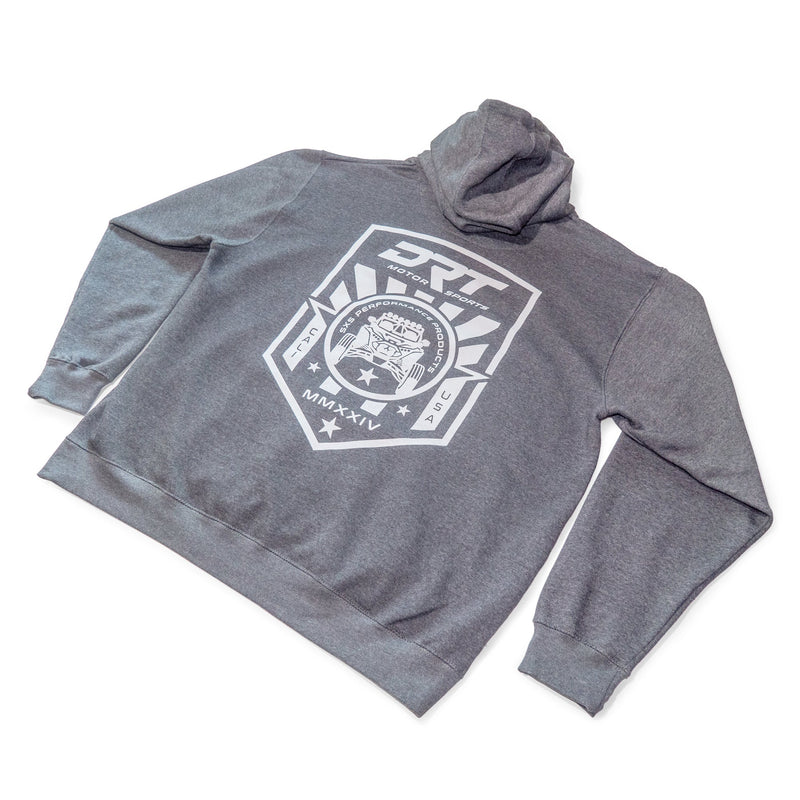 Load image into Gallery viewer, Drt motorsports hoodie in charcoal grey back view