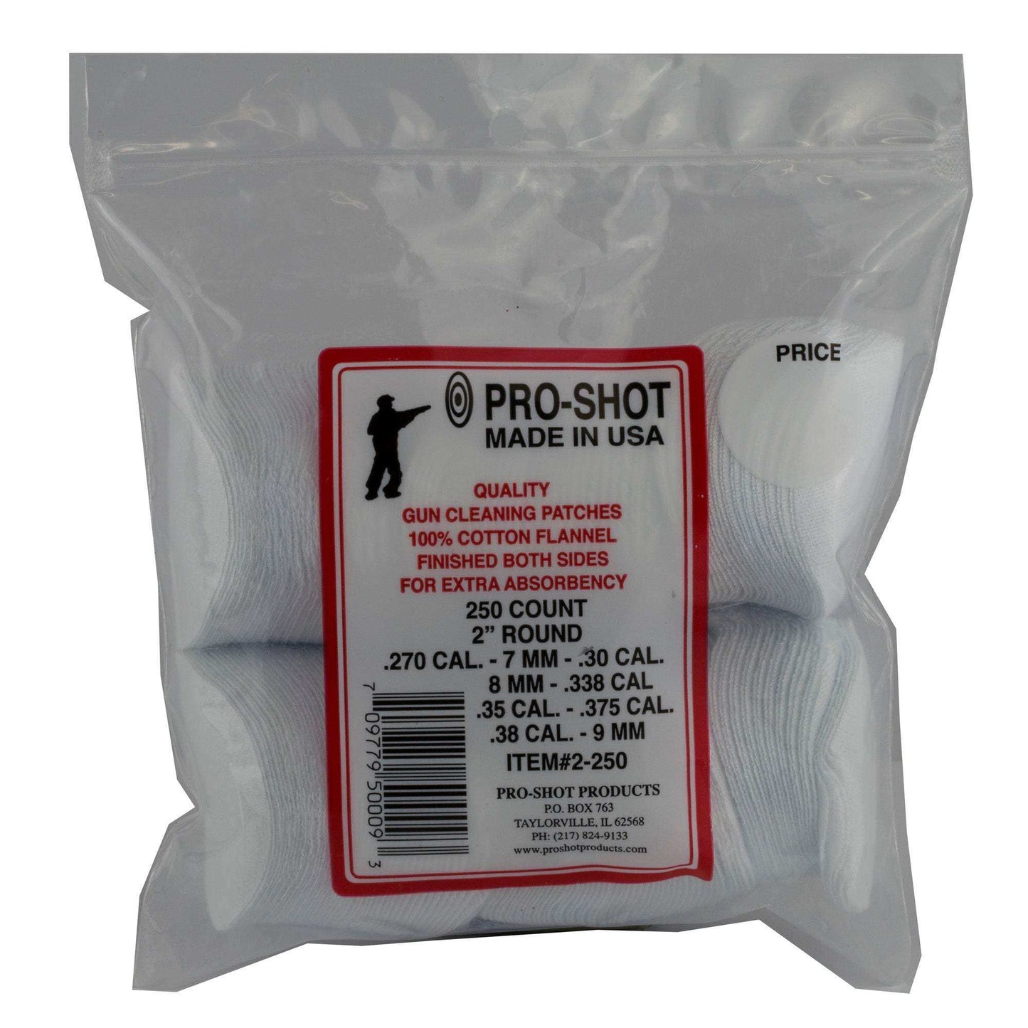 Pro-shot Patch 270-38 Cal 2" 250pk - Skoutley Outdoors LLC