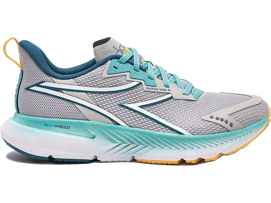 Women's Diadora Mythos Blushield Volo 4, Silver DD/Dusty Turquoise, 7 B Medium - Skoutley Outdoors LLC