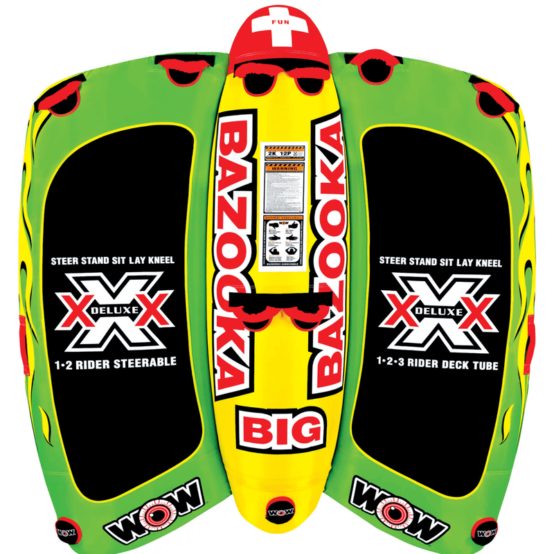 Load image into Gallery viewer, WOW Watersports Big Bazooka 1-4 Person Steerable Towable Water Tube For Pool and Lake