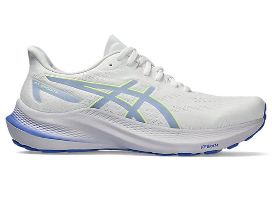 Women's Asics GT-2000 12, White/Sapphire, 7 D Wide - Skoutley Outdoors LLC