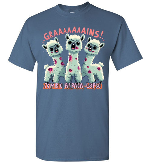 Load image into Gallery viewer, t-shirt: Halloween GRAINS Zombie Alpaca-lypse Gildan Short-Sleeve T-Shirt