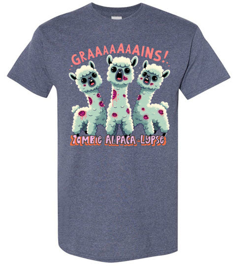 Load image into Gallery viewer, t-shirt: Halloween GRAINS Zombie Alpaca-lypse Gildan Short-Sleeve T-Shirt