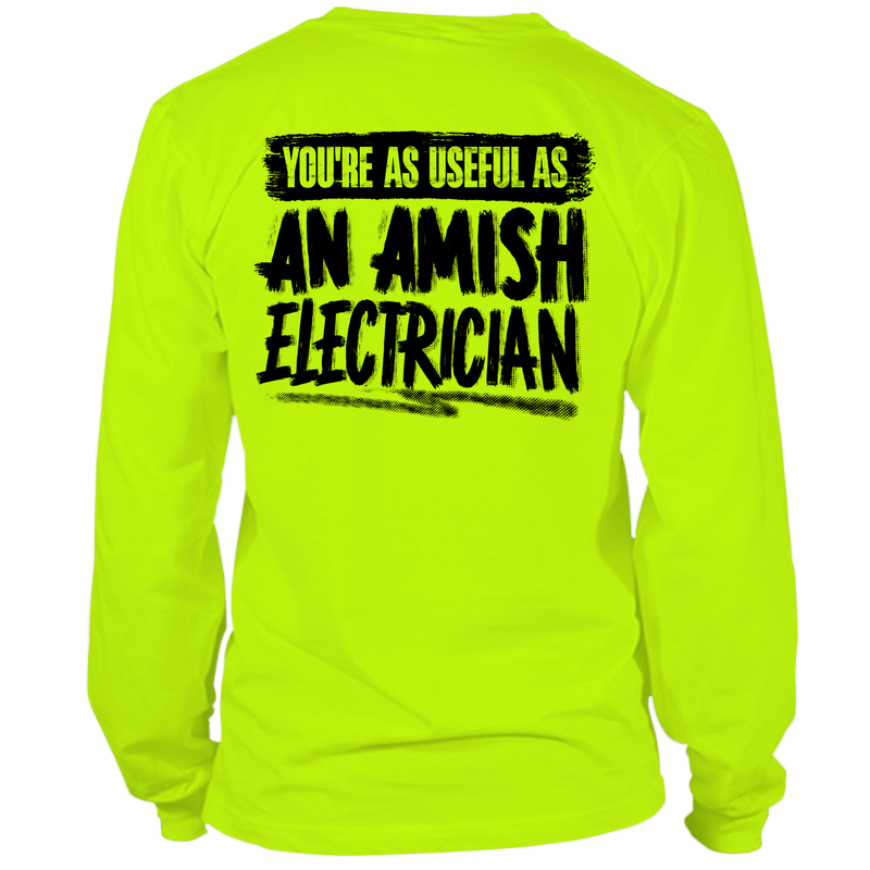 Load image into Gallery viewer, Amish Electrician - Long Sleeve Safety Yellow Hi-Vis T-Shirt