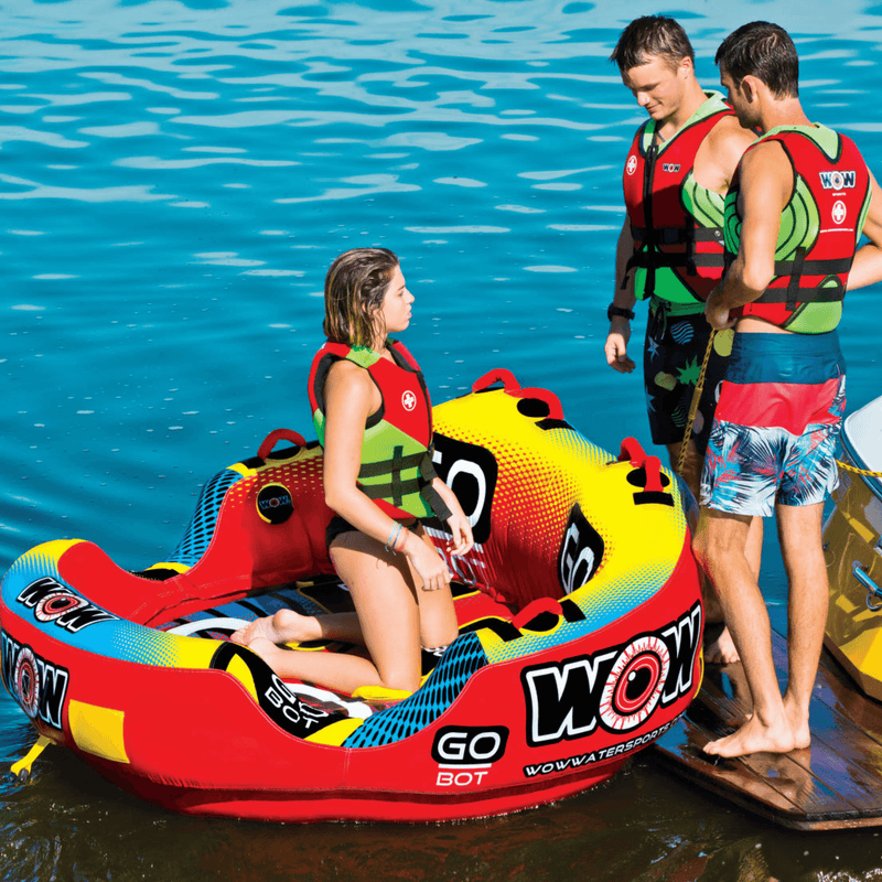 Load image into Gallery viewer, WOW Watersports Go Bot 3 Person Towable Water Tube For Pool and Lake