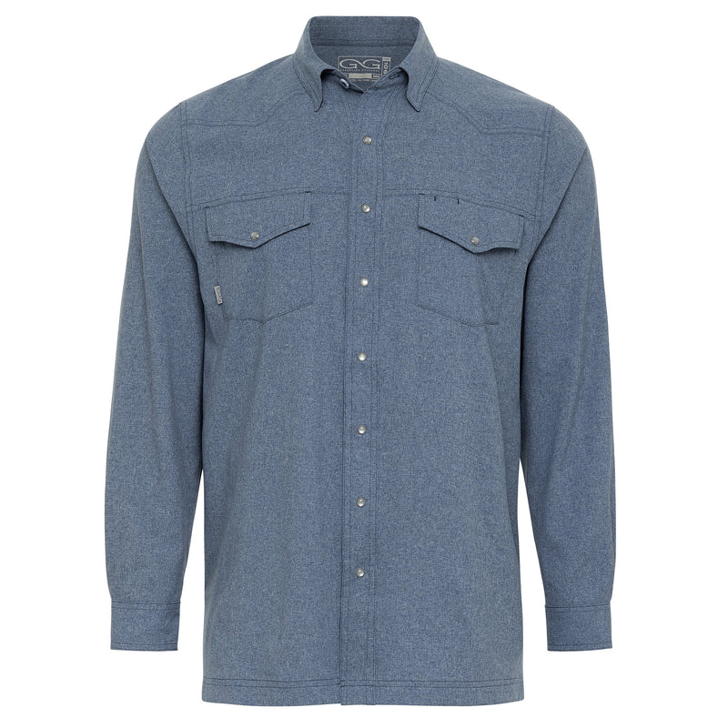 Load image into Gallery viewer, Deep Water Pearl Snap Shirt | Long Sleeve