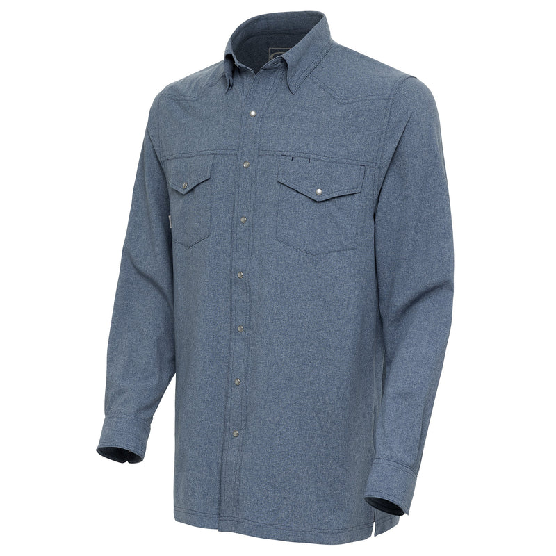 Load image into Gallery viewer, Deep Water Pearl Snap Shirt | Long Sleeve