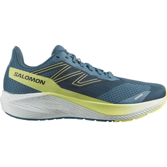 Men's Salomon Aero Blaze, Blue Ashes/Sunny Lime, 8 D Medium - Skoutley Outdoors LLC