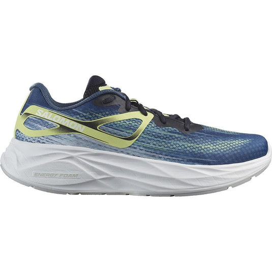Men's Salomon Aero Glide, Blue Ashes/Dark Sapphire/Sunny Lime, 7 D Medium - Skoutley Outdoors LLC