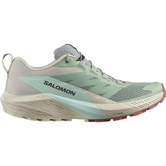 Women's Salomon Sense Ride 5, Lily Pad/Rainy Day/Bleached Aqua, 8 B Medium - Skoutley Outdoors LLC