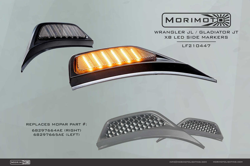 Load image into Gallery viewer, XB LED Side Markers: Jeep JL / JT (18+ / Side Vent / Set)