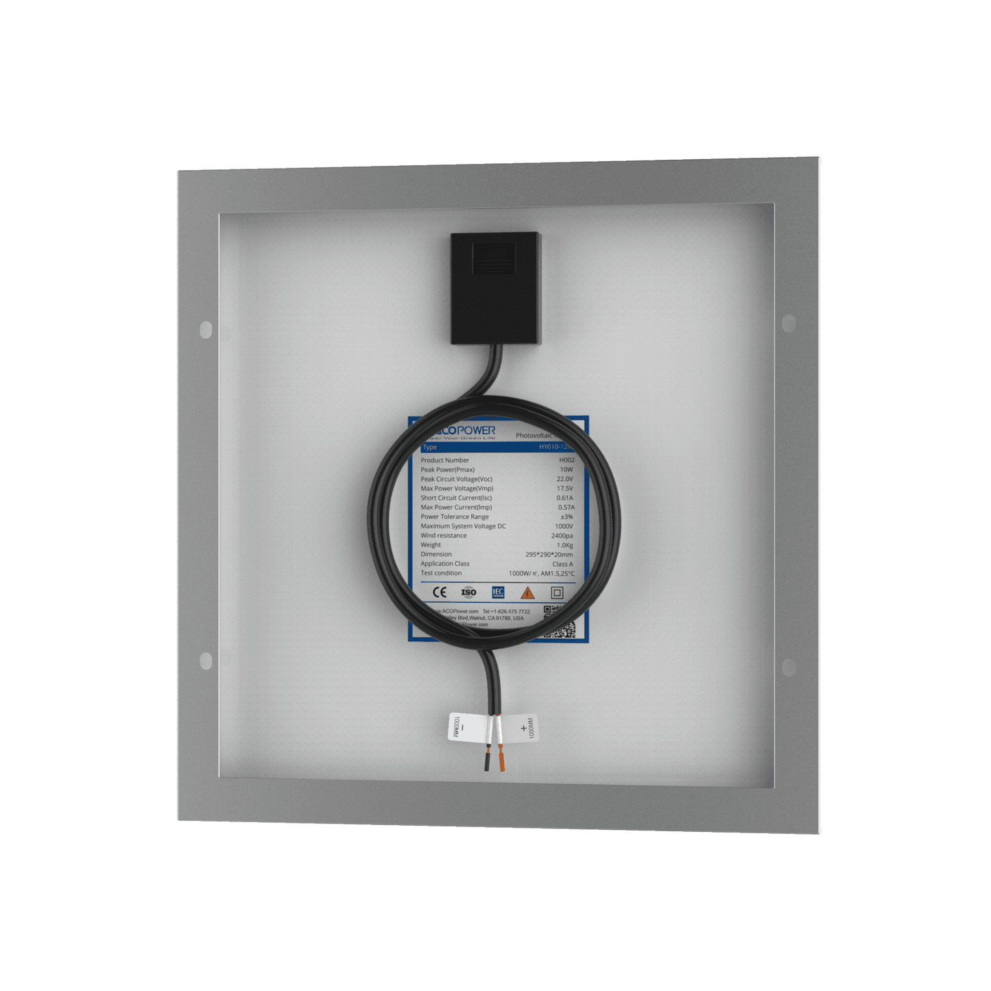 10 Watt 12 Volt Monocrystalline Solar Panel - Skoutley Outdoors LLC