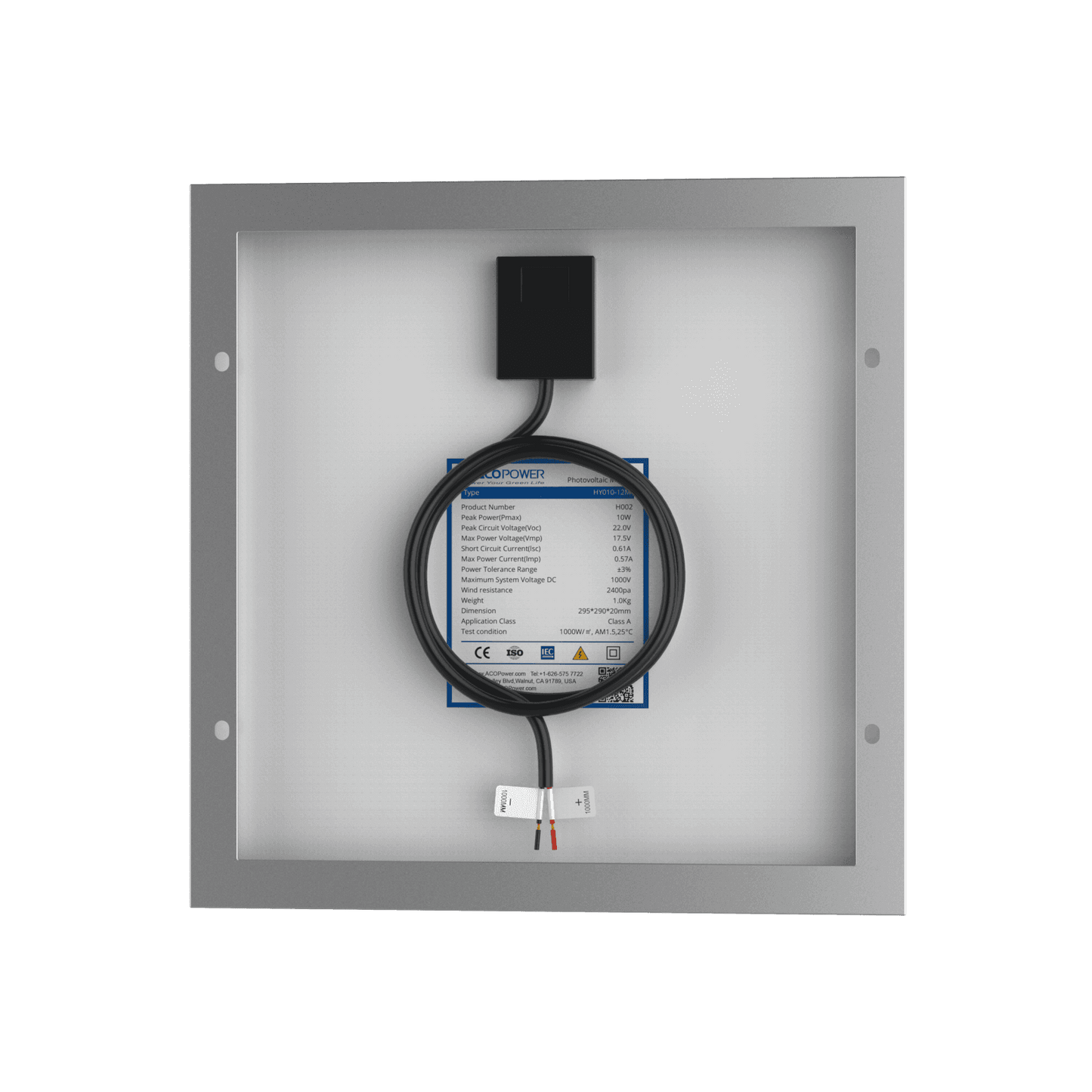 10 Watt 12 Volt Monocrystalline Solar Panel - Skoutley Outdoors LLC