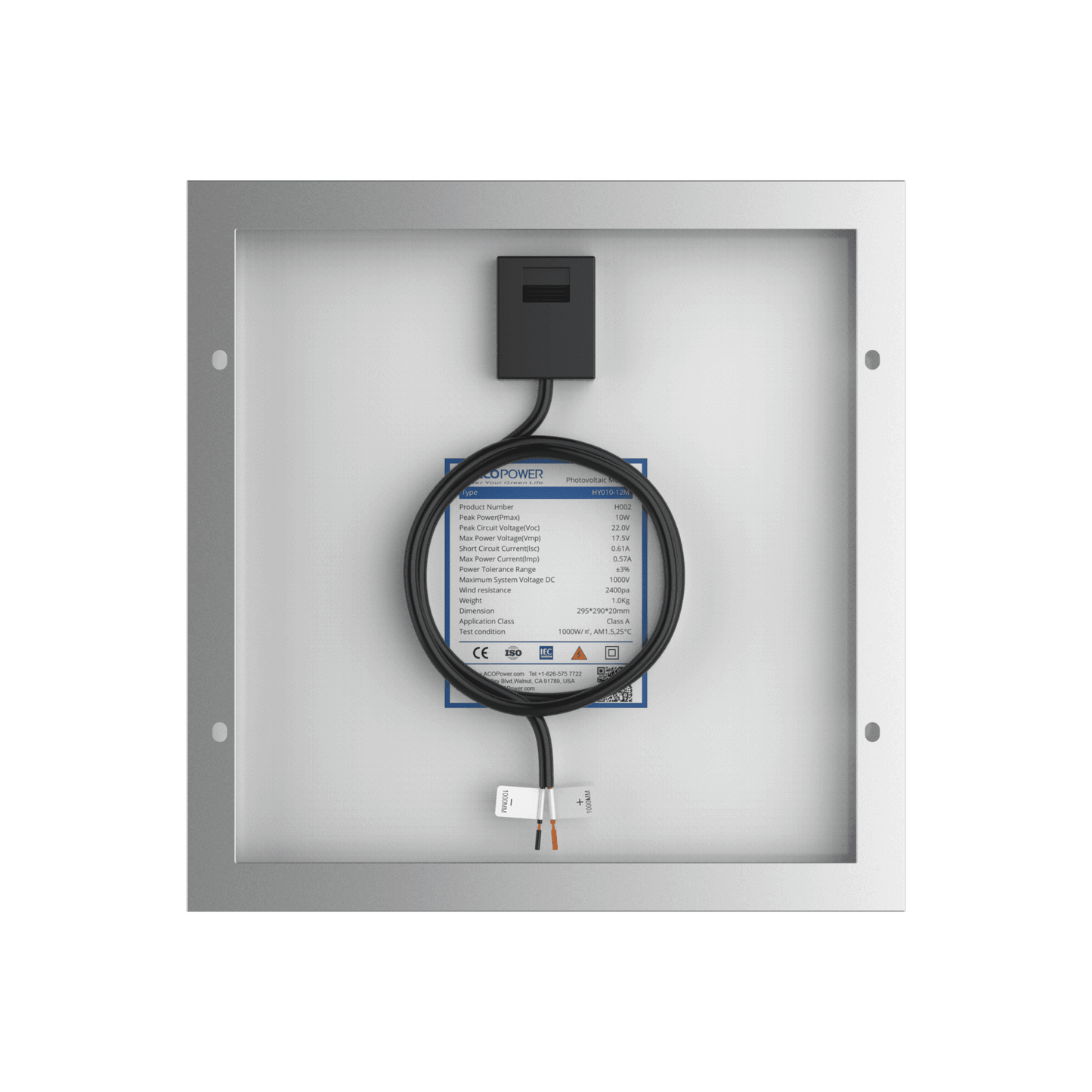 10 Watt 12 Volt Monocrystalline Solar Panel - Skoutley Outdoors LLC