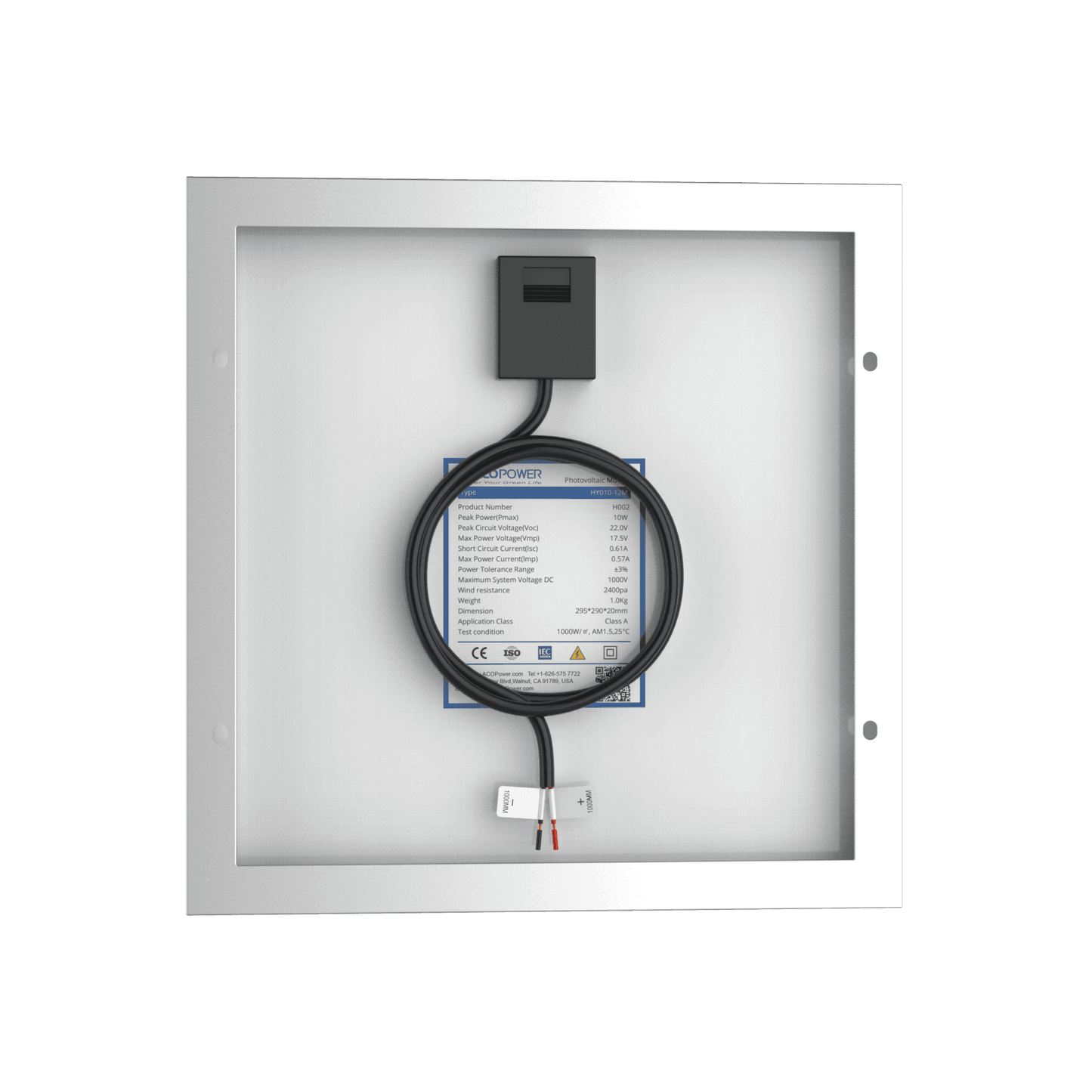 10 Watt 12 Volt Monocrystalline Solar Panel - Skoutley Outdoors LLC