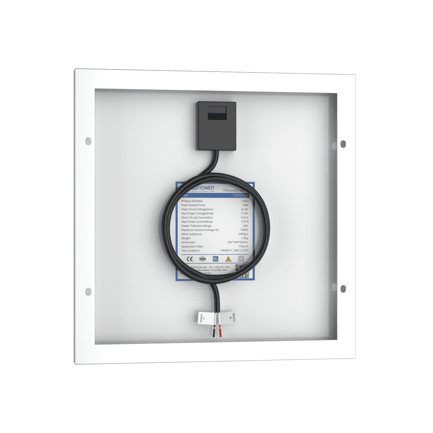 10 Watt 12 Volt Monocrystalline Solar Panel - Skoutley Outdoors LLC