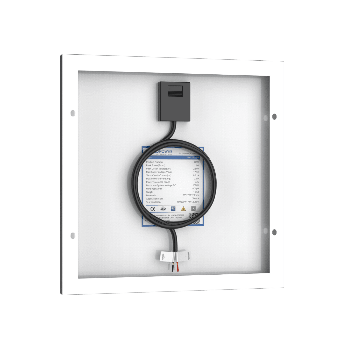 10 Watt 12 Volt Monocrystalline Solar Panel - Skoutley Outdoors LLC